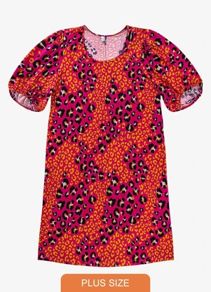 Infinita Cor - Vestido Malha Fria Plus Rosa - INFINITA COR