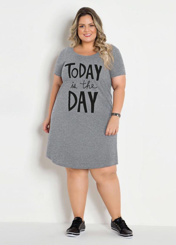 Marguerite - Vestido Manga Curta Mescla Plus Size