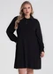 Secret Glam - Vestido Manga Longa Evase Plus Size Verde - variação: Preto