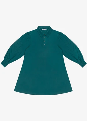 Secret Glam - Vestido Manga Longa Evase Plus Size Verde - SECRET GLAM