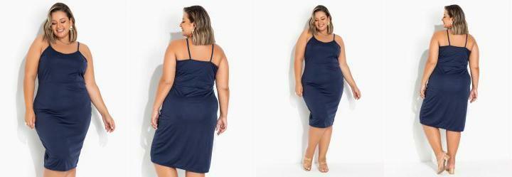 Vestido Marinho com Alas Plus Size