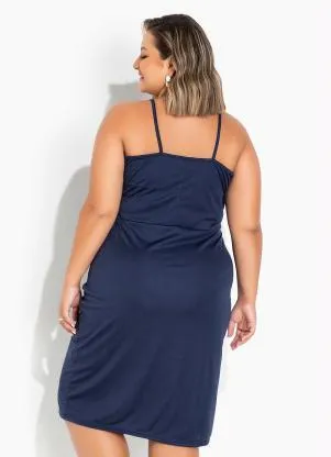 Marguerite - Vestido Marinho com Alças Plus Size - MARGUERITE
