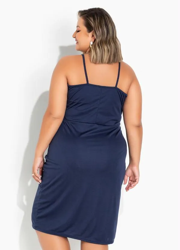Marguerite - Vestido Marinho com Alças Plus Size 2