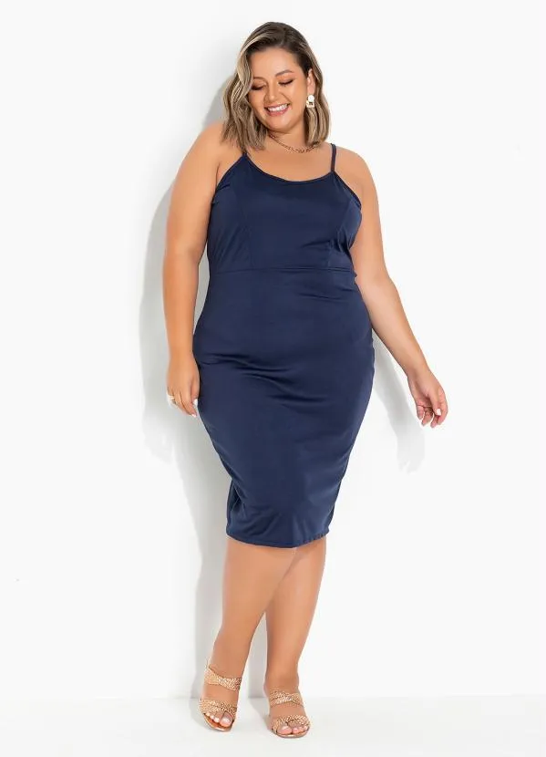 Marguerite - Vestido Marinho com Alças Plus Size 3