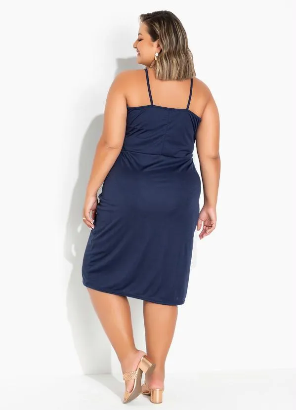 Marguerite - Vestido Marinho com Alças Plus Size