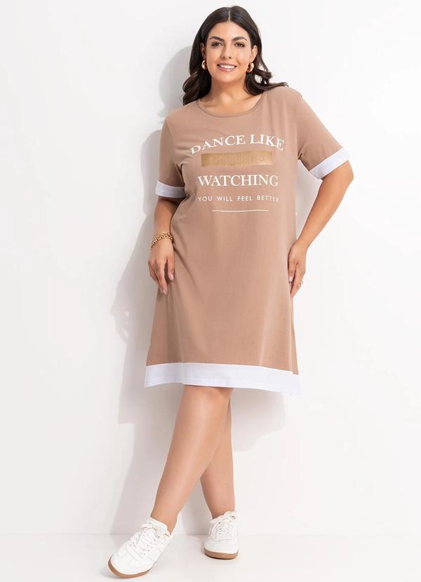 Vestido (Marrom) em Algod�o