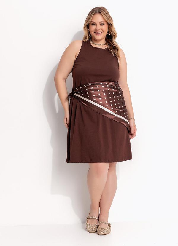 Vestido (Marrom) em Malha de Algodo