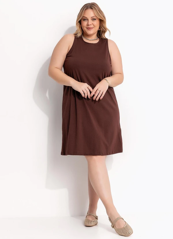 Marguerite - Vestido Marrom em Malha de Algodão 3