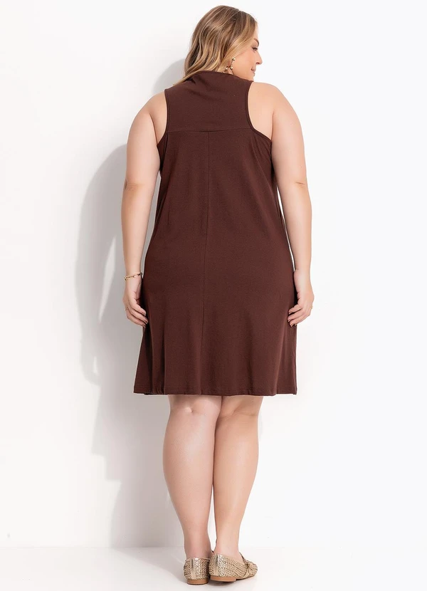 Marguerite - Vestido Marrom em Malha de Algodão 2