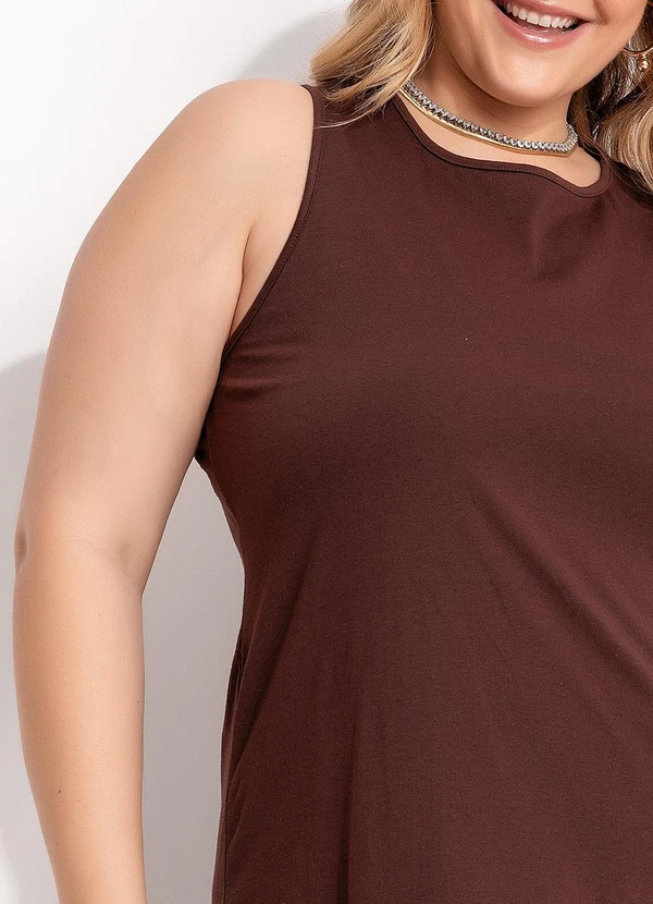 Marguerite - Vestido Marrom em Malha de Algodão 9