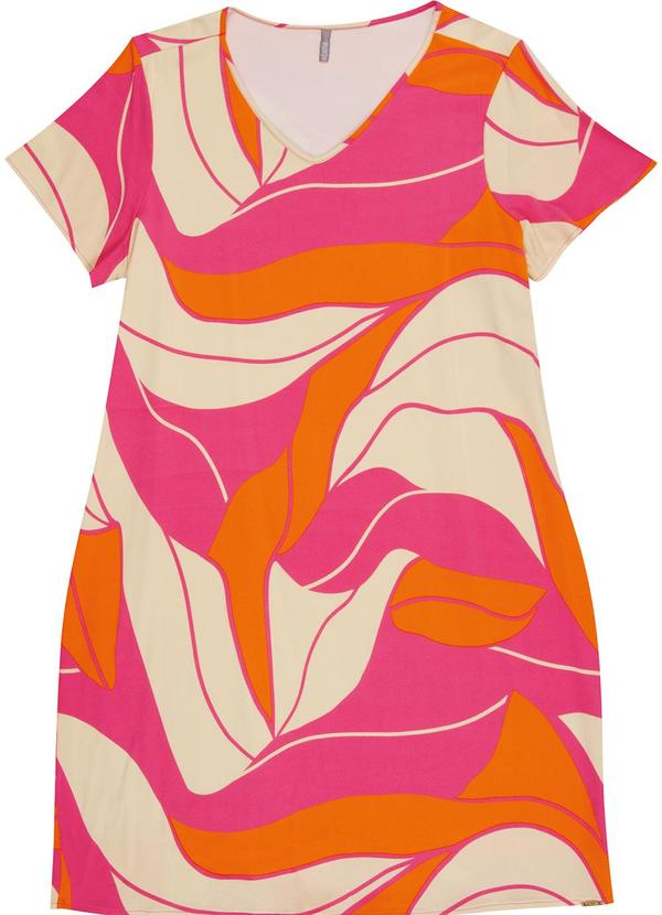 Cativa Plus Size - Vestido Médio Estampado Plus Size Rosa 3