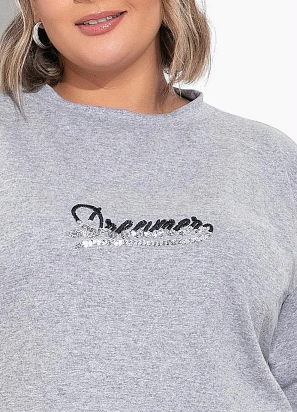 Marguerite - Vestido Mescla com Bordado e Paetê Plus Size 2