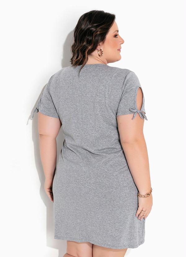 Queima Estoque - Vestido Mescla com Recortes Vazados Plus Size 4