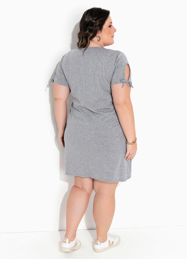 Queima Estoque - Vestido Mescla com Recortes Vazados Plus Size 1