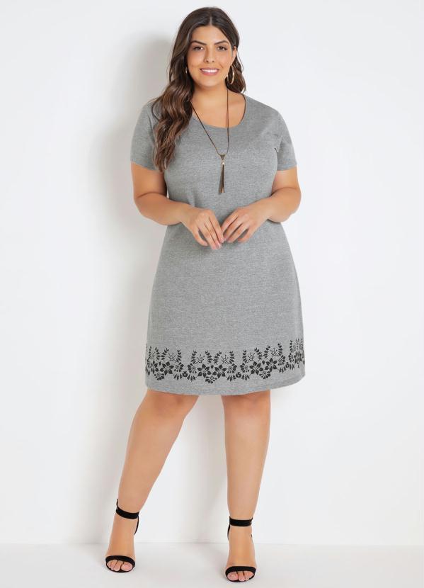 Marguerite - Vestido Mescla Plus Size com Barra Floral 2