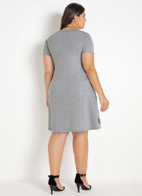 Marguerite - Vestido Mescla Plus Size com Barra Floral 1