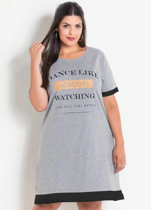 Marguerite - Vestido Mescla Plus Size com Estampa Frontal - MARGUERITE