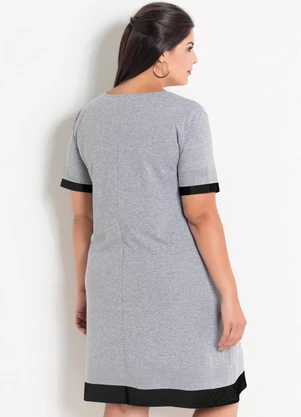 Marguerite - Vestido Mescla Plus Size com Estampa Frontal - MARGUERITE