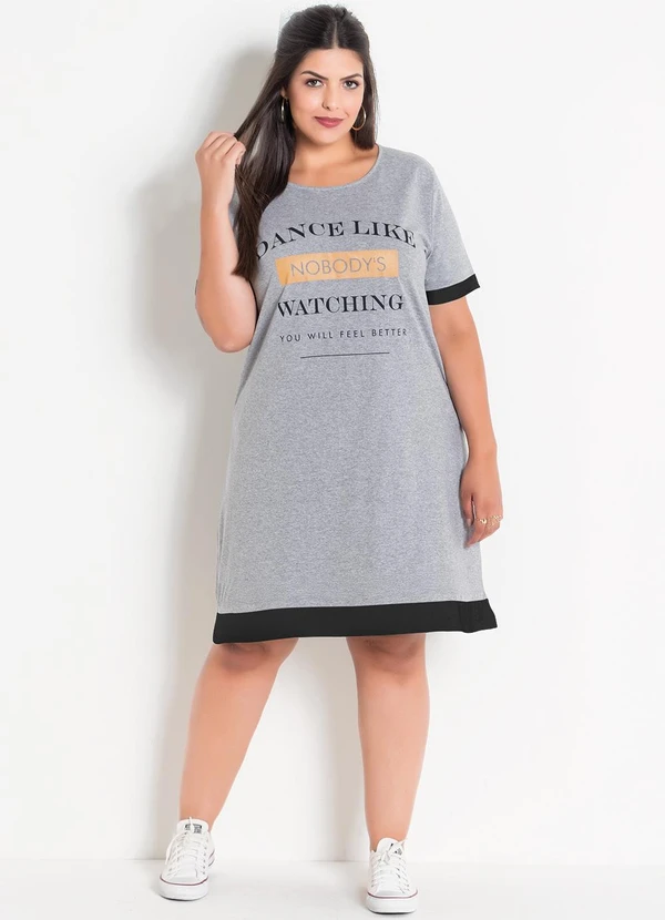 Marguerite - Vestido Mescla Plus Size com Estampa Frontal 3