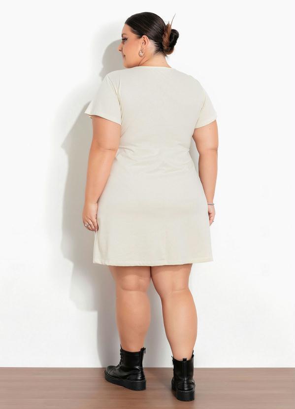 Marguerite - Vestido Off White com Amarração Plus Size 5