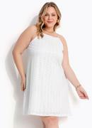 Vestido Off White em Malha Laise