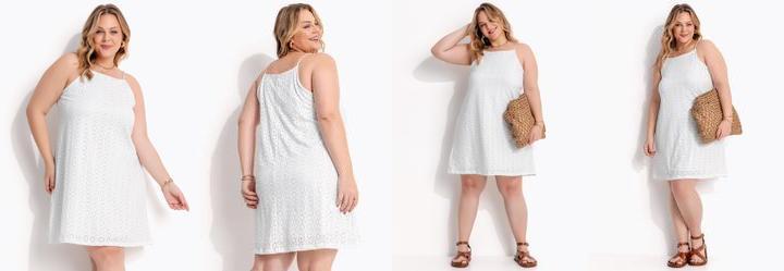 Vestido Off White em Malha Laise