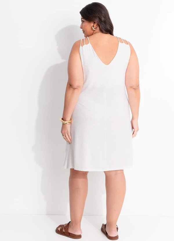 Marguerite - Vestido Off White em Malha Texturizada 2
