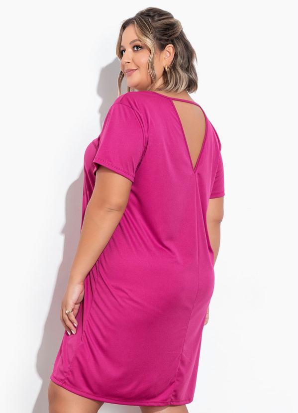 Marguerite - Vestido Pink com Gota no Decote Costas Plus Size 2
