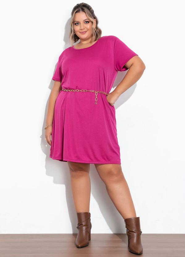 Marguerite - Vestido Pink com Gota no Decote Costas Plus Size 3