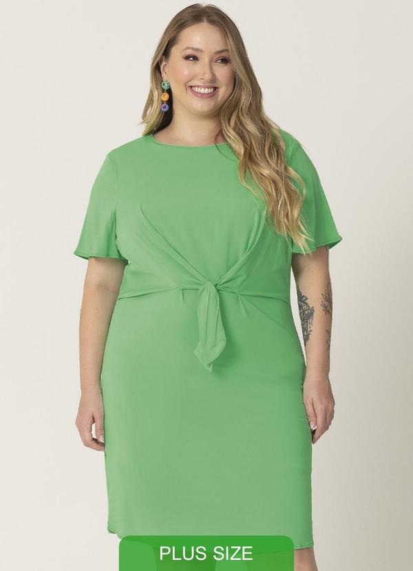 Habana - Vestido Plus Size com Amarração Verde