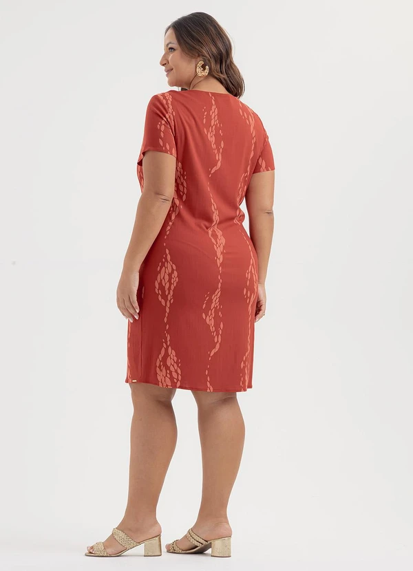 Cativa - Vestido Plus Size Curto Canelado Vermelho 2