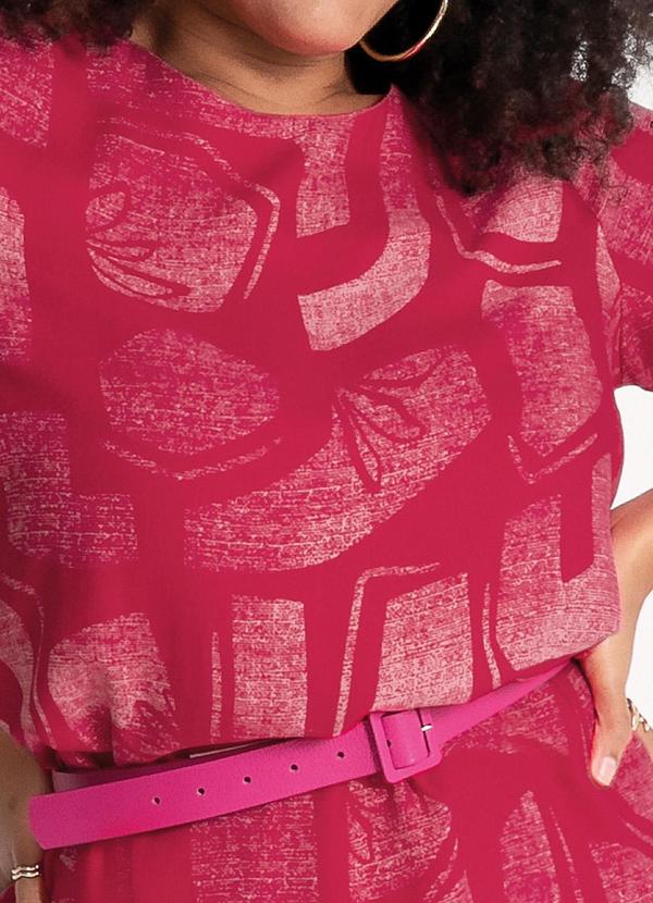 Habana - Vestido Plus Size Curto em Viscose Pink 3