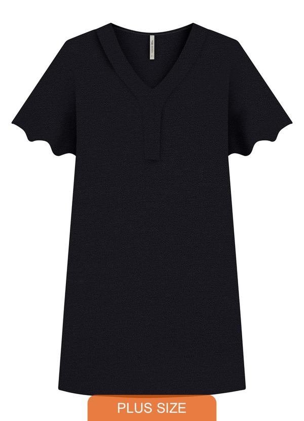 Lunender Mais Mulher - Vestido Plus Size Curto Estampado Preto
