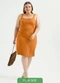 Cativa - Vestido Plus Size Curto Viscose Laranja Escuro - variação: Laranja Escuro