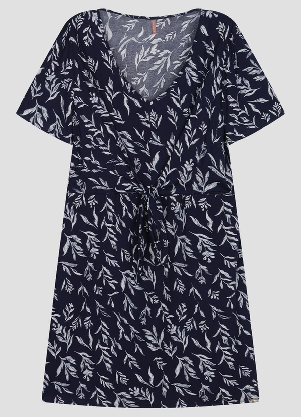 Cereja Rosa - Vestido Plus Size em Tecido Plano Azul