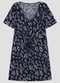 Cereja Rosa - Vestido Plus Size em Tecido Plano Azul - variação: Azul