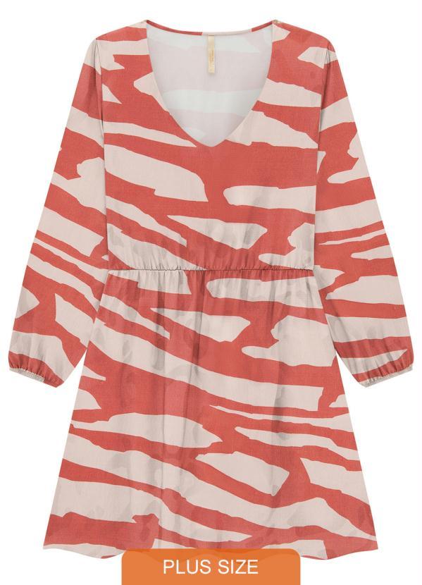 Lunender Mais Mulher - Vestido Plus Size em Viscose com Laranja