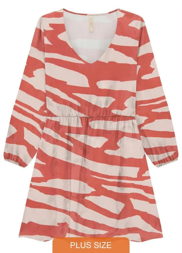 Lunender Mais Mulher - Vestido Plus Size em Viscose com Laranja