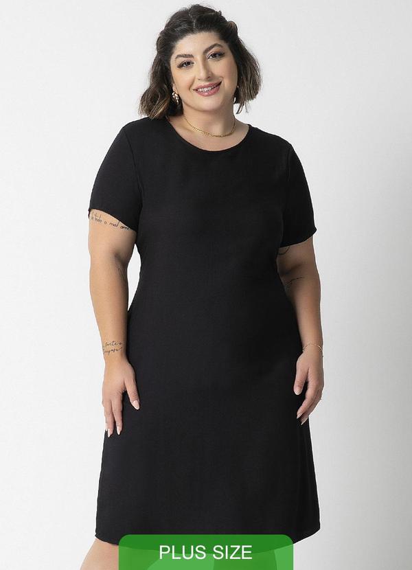 Habana - Vestido Plus Size em Viscose Preto