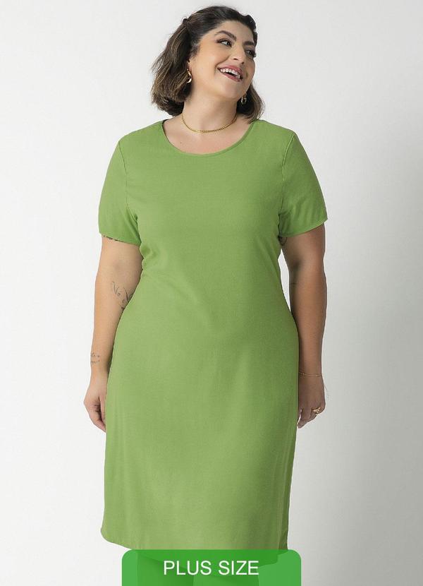 Habana - Vestido Plus Size em Viscose Verde