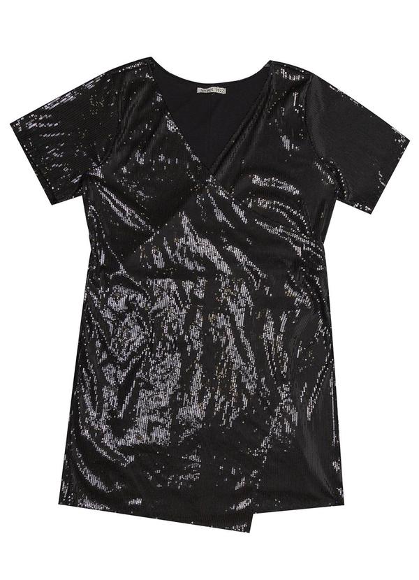 Secret Glam - Vestido Plus Size Feminino em Paetê Preto 5