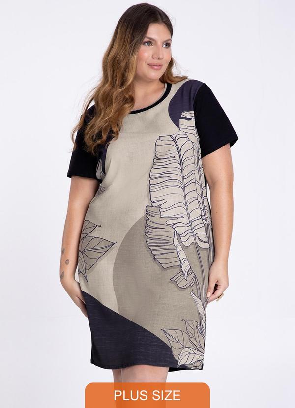 Lunender Mais Mulher - Vestido Plus Size Retilínea Preto