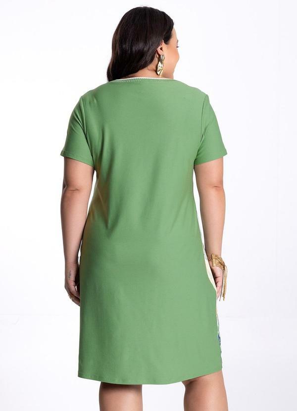 Lunender Mais Mulher - Vestido Plus Size Retilínea Verde 2