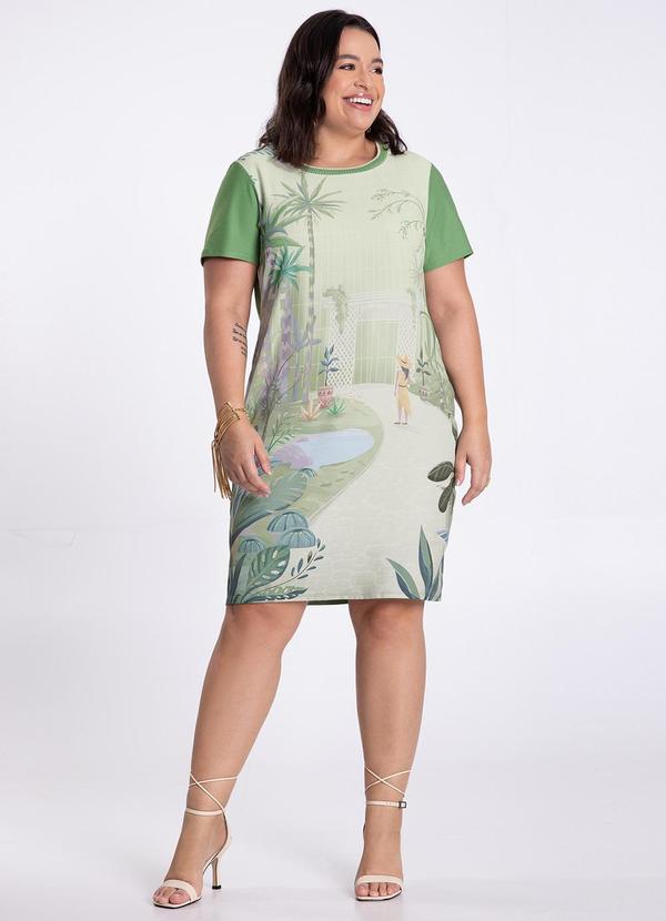 Lunender Mais Mulher - Vestido Plus Size Retilínea Verde 6