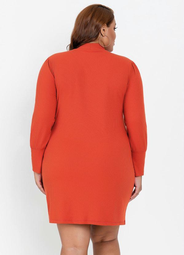 Outlet - Vestido Plus Size Telha com Bolsos 2