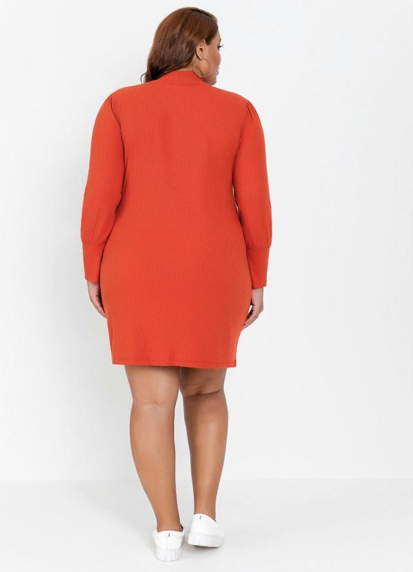 Outlet - Vestido Plus Size Telha com Bolsos 4