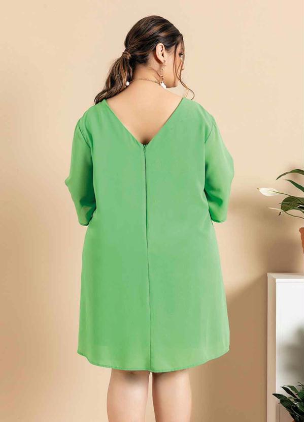 Outlet - Vestido Plus Size Verde com Faixa 6
