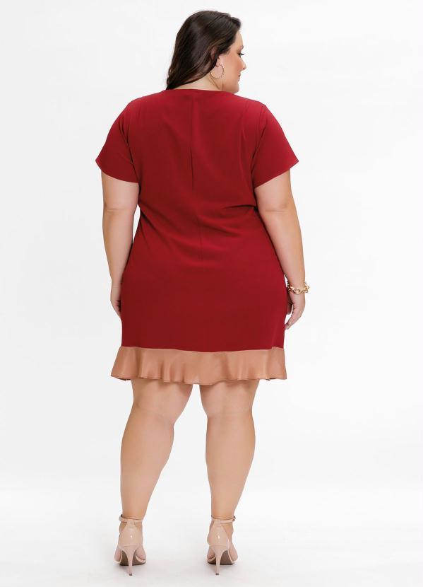Outlet - Vestido Plus Size Vermelho com Babado 3