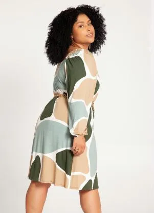 Lunender Mais Mulher - Vestido Plus Size Viscose Verde - LUNENDER MAIS MULHER