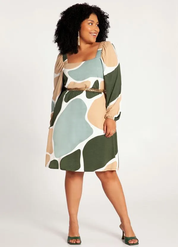 Lunender Mais Mulher - Vestido Plus Size Viscose Verde 3